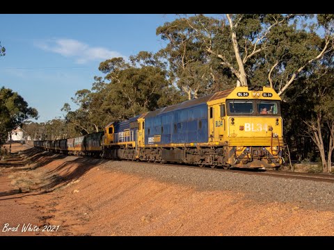 BL34 and XR553 howl through Llanelly with PN's 9148 Charlton grain- 27/2/21