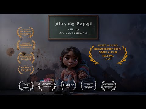 Award-Winning,  AI Animated Short Film,  Alas de Papel  (Paper Wings) -