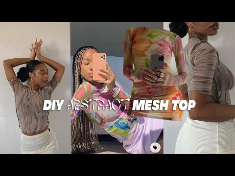 DIY TRENDY ABSTRACT PRINT MESH TOP (PINTEREST INSPIRED) SEWING TUTORIAL