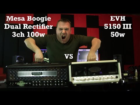 Mesa Boogie Dual Rectifier 3ch 100w vs EVH 5150 III 50w |High Gain Amp Head Shootout