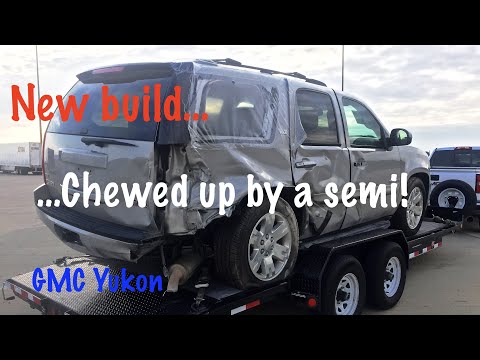 Rebuilding a GMC Yukon hit by a semi  Part 1