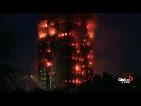 Massive fire engulfs London apartment block