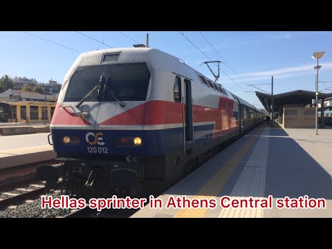 IC52 Hellas sprinter 120-012 at Athens central station on the new platforms (April 2018)