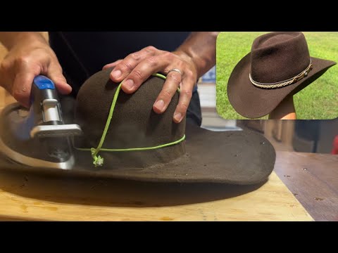 Rabbit felt 160g cowboy hat for my FIL from start to finish! 