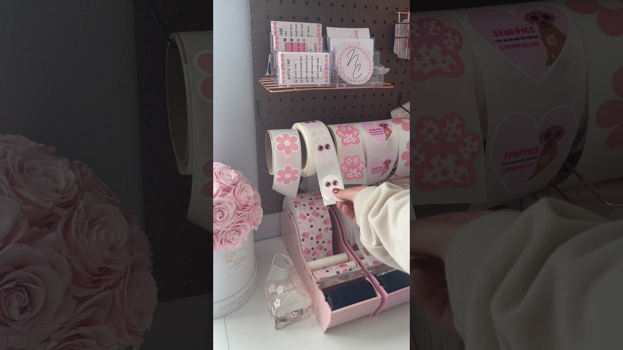 ASMR unboxing of some new spooky packaging  stickers👻🩷