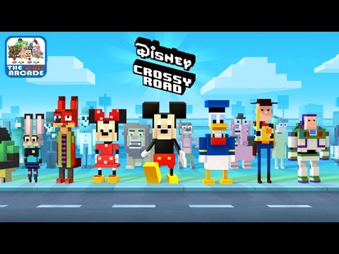 Disney Crossy Road - Cross The Streets Filled With Crazy Disney Obstacles (iOS/iPad Gameplay) Video