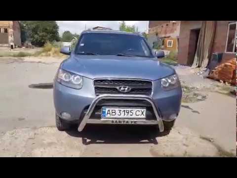 Hyundai Santa Fe 2 2006-2012 гг. Кенгурятник WT006 (нержавейка) Video 1