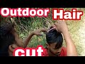 Asmr Outside Haircut By Indian Village Barber Family Barber No Talking