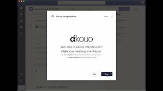 Akouo Interpretation for MS Teams