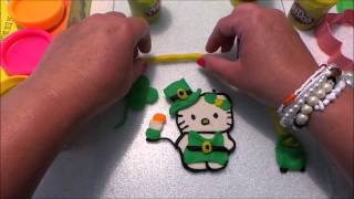 preview picture of video 'How to Make Hello Kitty Irish outfit with pot of gold rainbow for Saint Patricks Day with Play Doh D'