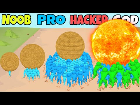 NOOB vs PRO vs HACKER vs GOD in Rescue Push 3D