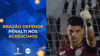 BRAZÃO DEFENDE PÊNALTI! Nos acréscimos, goleiro do Santos evita gol do Deportivo Cuenca