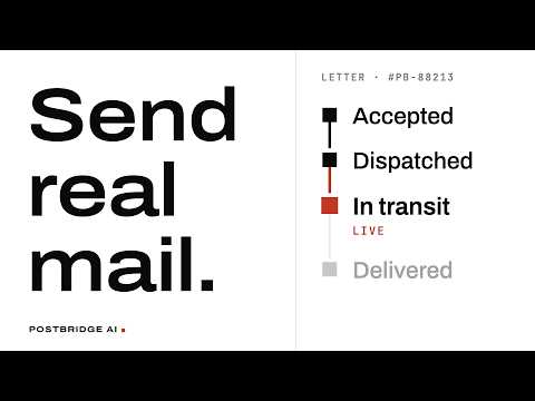 PostBridge: Send real mail video thumbnail
