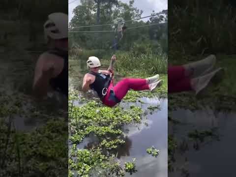 Zipline Over Alligator Gone Wrong (@universo_curioso8)