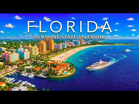 Florida 4K Drone Footage | Miami Beach, Scenic Coastline & Luxury Yachts, Emerald Blue Paradise