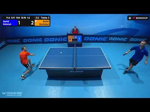 12:50 Serhii Kalenyk - Serhii Zavinskyi 27.08.2023 TT Euro.Cup Ukraine Professional. TABLE 3