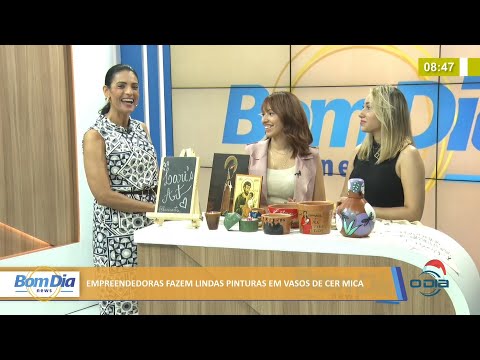 Empreendedoras fazem lindas pinturas em vasos de cerâmica 02 12 2021