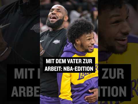 Video Thumbnail: Mit dem Vater zur Arbeit: Lebron James und Bronny in der NBA #shorts