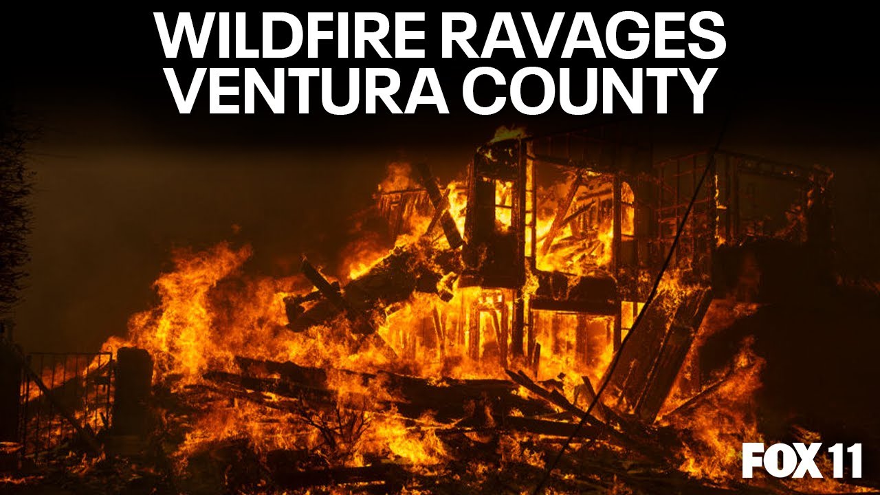 Officials provide an update on the massive wildfire burning in Ventura County