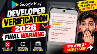 Google Play Android Developer Verification 2026 | App Registration Fin