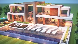 Minecraft: How to build a Modern Mansion | Tutorial #17