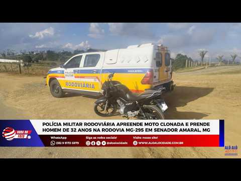 PM Rodoviária apreende moto clonada e prende homem na rodovia MG-295 em Senador Amaral, MG