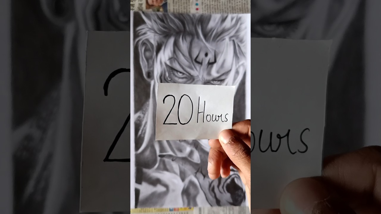 5min vs 1hr vs 10hr drawing challenge|drawing sukuna #sketch #drawing #anime #art #shorts #jjk#gojo