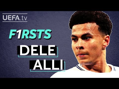 DELE ALLI reacts to his first #UCL goal