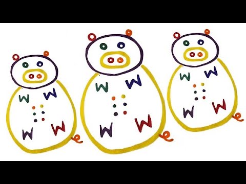 One Big Circle #8 (colorful pigs)