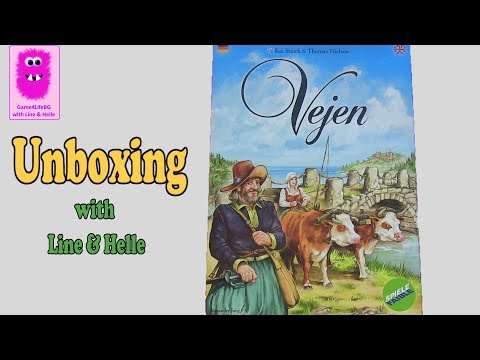 Vejen, Unboxing (In English, board game, Euro game, trading)
