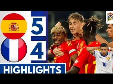 España vs Francia 5-4 Resumen y Goles (Liga de Naciones de la UEFA 2024/25) España Francia