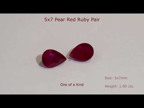 5x7 Pear Red Ruby Pair