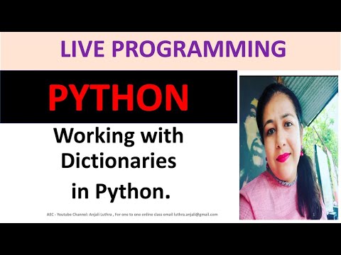 Python Programming Live 8 Working With Dictionary In Python
