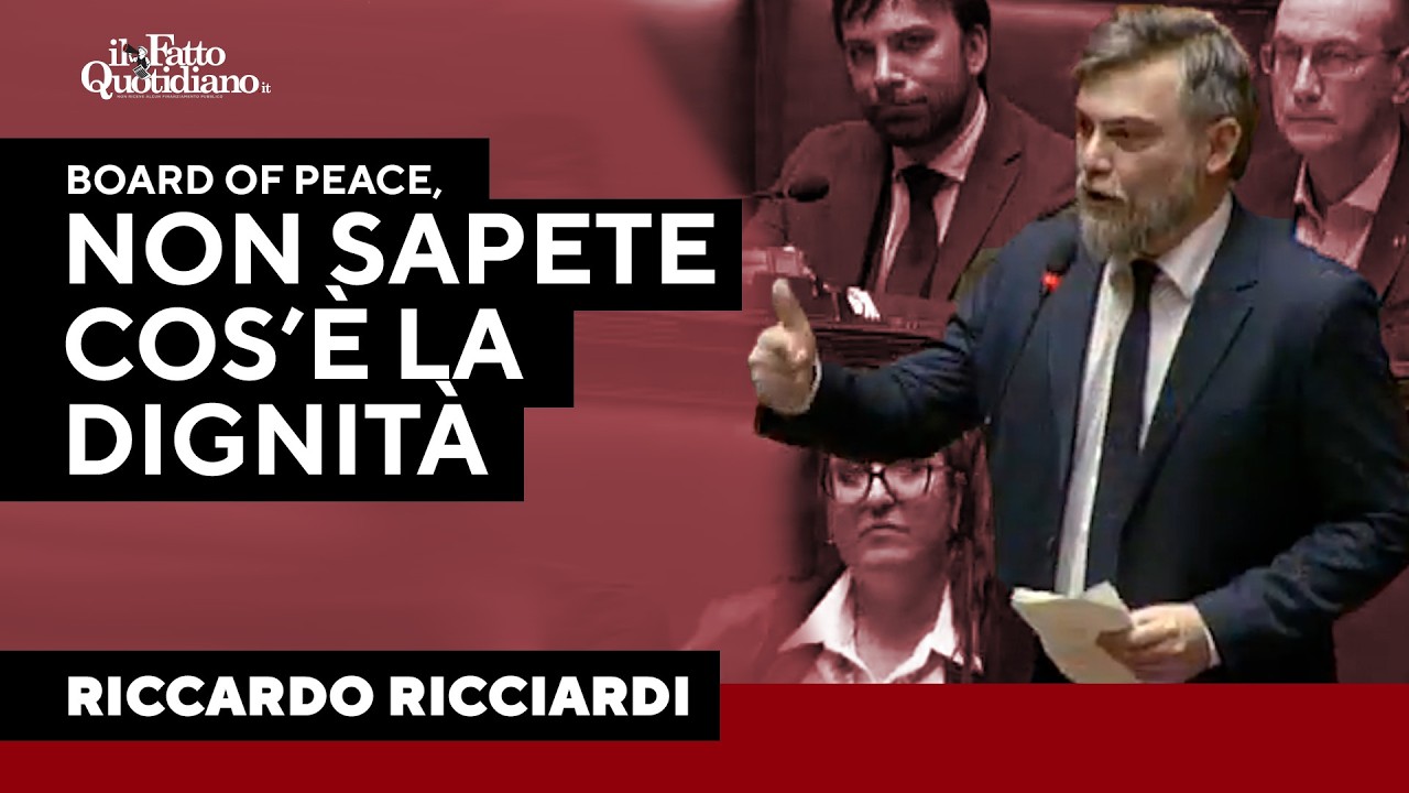 L'intervento di fuoco di Ricciardi sul board of peace: "Non sapete cos'è la dignità"