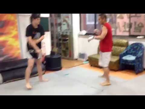 Light jiujitsu relaxed spar session with challenger student