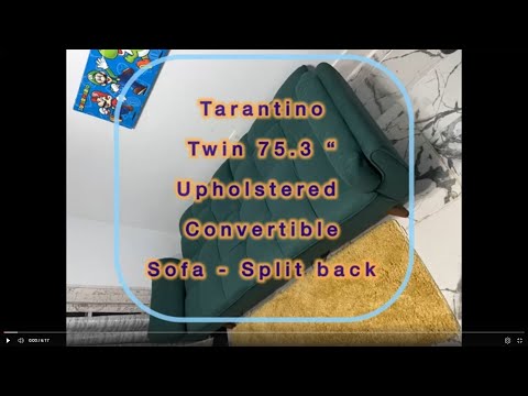 SOFABED WAYFAIR Find - Upholstered Split Back Convertible  -ALWYNN -UNBOX - QUICK Install - Review