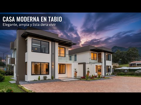 Recorriendo una casa moderna en Tabio, Cundinamarca con vista al cerro y una tranquilidad total