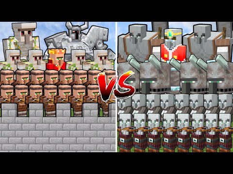 CAN THE VILLAGER ARMY DEFEND THE CASTLE AGAINST THE ILLAGER ARMY? | Minecraft Mob Battle