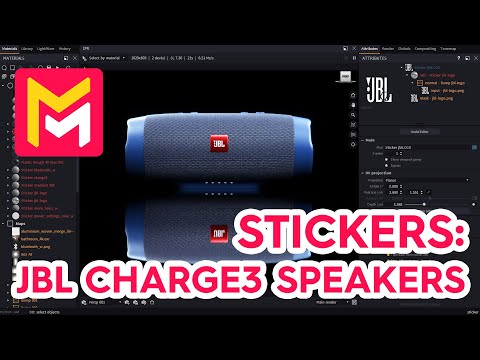 Maverick Render Product Viz Stickers JBL Charge3 Speakers