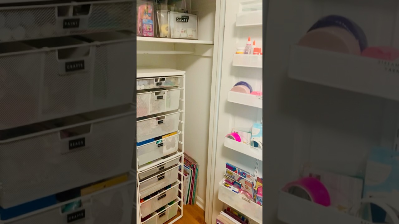 Kids Craft Organization Before and After #closet #organization #kidscraft