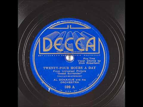 Twenty-Four Hours a Day ~ Al Donahue and His Orchestra, Dick Robertson (Vocal Chorus) (1935)