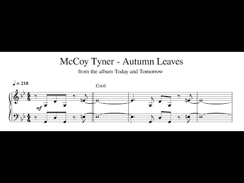 McCoy Tyner - Autumn Leaves - Piano Transcription (Sheet Music in Description)