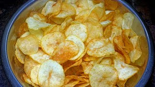 కరకరలాడే బేకరీస్టైల్ ఆలూ చిప్స్ ఇంట్లోనే ఈజీగా 10ని||చేసుకోండి||potato chips recipe in telugu|snacks