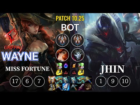 GRF Wayne Miss Fortune vs Jhin Bot - KR Patch 10.25
