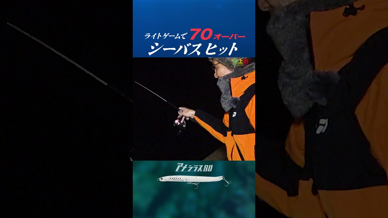 【70cmオーバー！】海太郎 アメシラス80 / ライトゲーム中にシーバスヒット！【アジ・メバル・根魚】#issei #海太郎 #ライトゲーム #シーバス