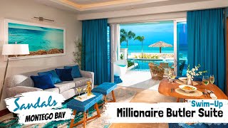 Beachfront Swim-Up Millionaire Butler Suite SM1B | Sandals Montego Bay, Walkthrough Tour & Review 4K
