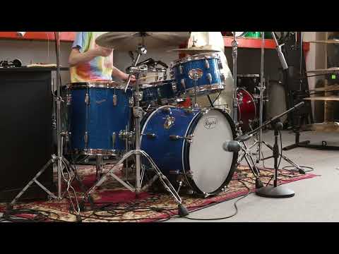 1960s Rogers Swingtime Blue Sparkle Pearl Drum Set image 26