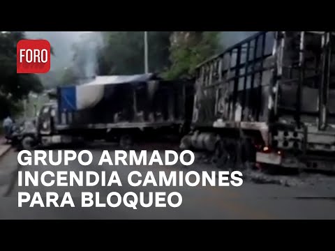 Grupo armado bloquea e incendia camiones en Mazapa de Madero, Chiapas - Las Noticias