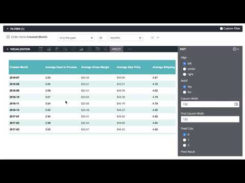 Looker custom visualization - Freeze columns