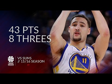 Klay Thompson 43 pts 8 threes vs Suns 15/16 season